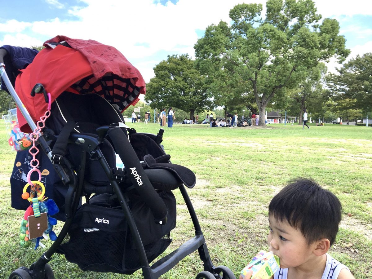 ワンオペ二人目育児の必需品 お出かけ 公園 ベビーカー アップリカ 3歳1歳 兄妹 公園